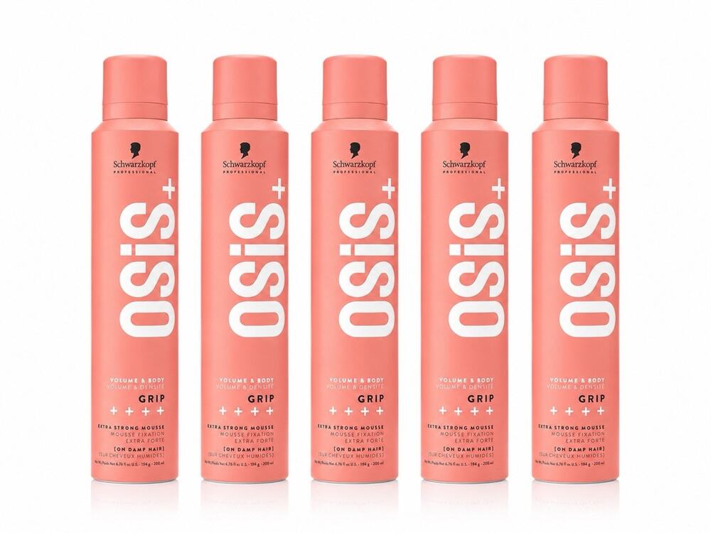 5x Schwarzkopf OSIS+ Grip Extra Strong Mousse Volume & Body 6.76 oz 200ml